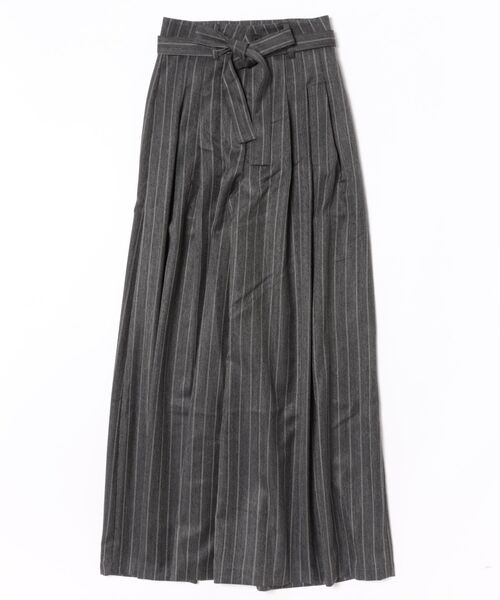 LAULEN(ローレン)の「tuck stripe wide pants /タックストライプワイドパンツ(スラックス・レディース・アイボリー/ブラウン/チャコールグレー・S/M)」の2枚目の写真