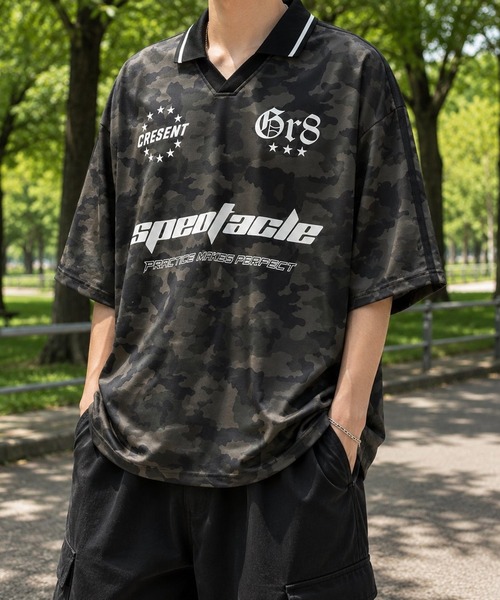 8(eight)(エイト)の「総柄デザインゲームTシャツ(Tシャツ/カットソー・メンズ・ピンク/グリーン/ベージュ/カーキ・LARGE/MEDIUM)」の3枚目の写真