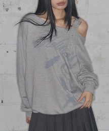 【FANCY CLUB】ONE-SHOULDER BUCKLE SWEATSHIRT / 【ファンシークラブ】ワンショルダーバックルスウェットシャツ