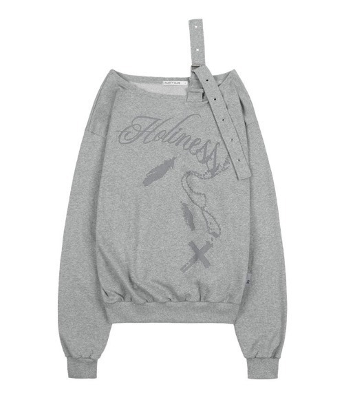 FANCY CLUB(ファンシークラブ)の「【FANCY CLUB】ONE-SHOULDER BUCKLE SWEATSHIRT / 【ファンシークラブ】ワンショルダーバックルスウェットシャツ(スウェット・レディース・ブラック/グレー・ONE SIZE)」の19枚目の写真