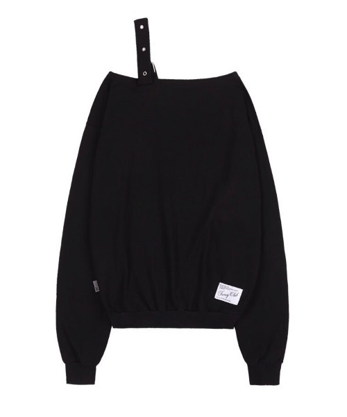 FANCY CLUB(ファンシークラブ)の「【FANCY CLUB】ONE-SHOULDER BUCKLE SWEATSHIRT / 【ファンシークラブ】ワンショルダーバックルスウェットシャツ(スウェット・レディース・ブラック/グレー・ONE SIZE)」の10枚目の写真