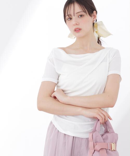 PROPORTION BODY DRESSING(プロポーションボディドレッシング)の「<a>アシメドレーププルオーバー / 1216169404(Tシャツ/カットソー・レディース・ブルー/ブラック/ホワイト・FREE)」の2枚目の写真
