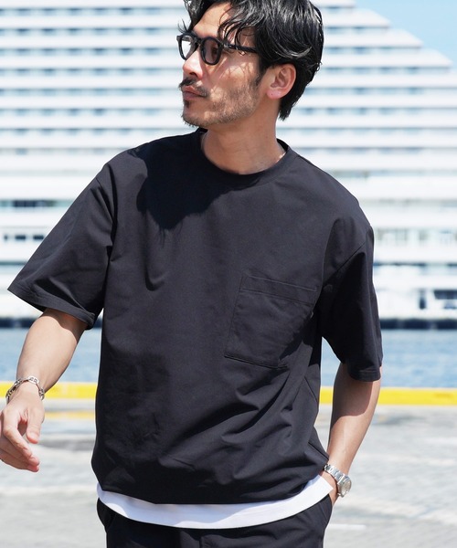 jiggys shop(ジギーズショップ)の「速乾 アクティブモバイル ドローコード ポケット付き Tシャツ(Tシャツ/カットソー・メンズ・カーキ/チャコールグレー/ブラック/ネイビー・X-LARGE/LARGE/MEDIUM)」の2枚目の写真