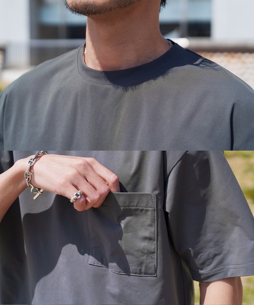 jiggys shop(ジギーズショップ)の「速乾 アクティブモバイル ドローコード ポケット付き Tシャツ(Tシャツ/カットソー・メンズ・カーキ/チャコールグレー/ブラック/ネイビー・X-LARGE/LARGE/MEDIUM)」の6枚目の写真