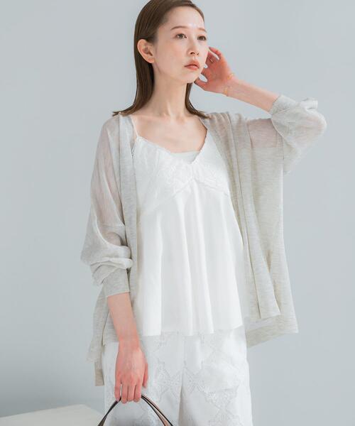 URBAN RESEARCH ROSSO WOMEN(アーバンリサーチ ロッソ)の「リネン混レイヤードレースキャミソール(キャミソール・レディース・ホワイト/ブラック・FREE)」の4枚目の写真