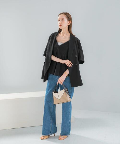URBAN RESEARCH ROSSO WOMEN(アーバンリサーチ ロッソ)の「リネン混レイヤードレースキャミソール(キャミソール・レディース・ホワイト/ブラック・FREE)」の9枚目の写真