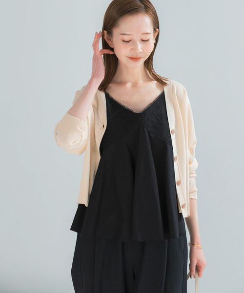 URBAN RESEARCH ROSSO WOMEN(アーバンリサーチ ロッソ)の「リネン混レイヤードレースキャミソール(キャミソール・レディース・ホワイト/ブラック・FREE)」の11枚目の写真