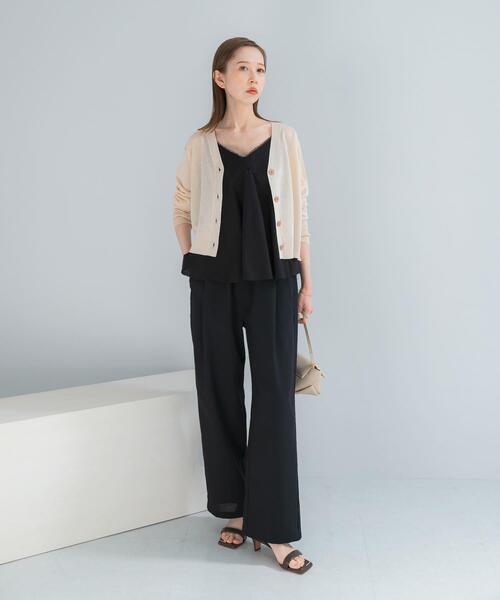 URBAN RESEARCH ROSSO WOMEN(アーバンリサーチ ロッソ)の「リネン混レイヤードレースキャミソール(キャミソール・レディース・ホワイト/ブラック・FREE)」の12枚目の写真