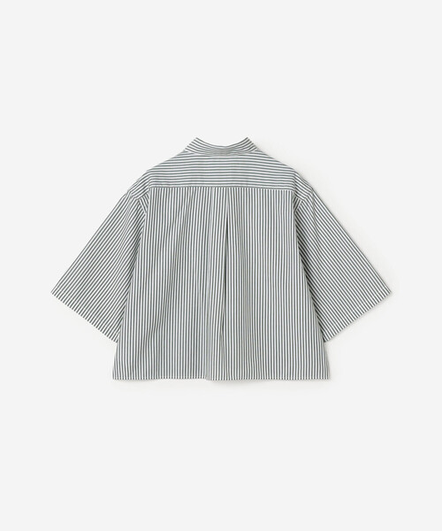 GYMPHLEX(ジムフレックス)の「Gymphlex | ショート ボタンダウン半袖シャツ STRIPE WOMEN(シャツ/ブラウス・レディース・グリーン系その他・14)」の3枚目の写真