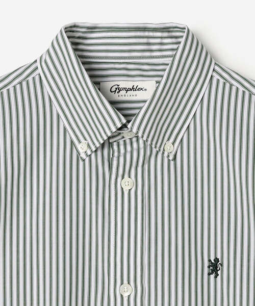 GYMPHLEX(ジムフレックス)の「Gymphlex | ショート ボタンダウン半袖シャツ STRIPE WOMEN(シャツ/ブラウス・レディース・グリーン系その他・14)」の4枚目の写真