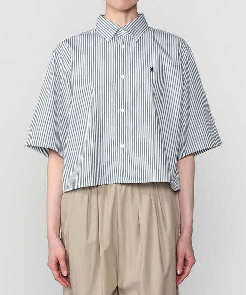 GYMPHLEX(ジムフレックス)の「Gymphlex | ショート ボタンダウン半袖シャツ STRIPE WOMEN(シャツ/ブラウス・レディース・グリーン系その他・14)」の9枚目の写真