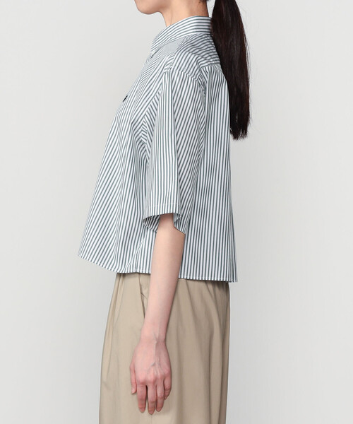 GYMPHLEX(ジムフレックス)の「Gymphlex | ショート ボタンダウン半袖シャツ STRIPE WOMEN(シャツ/ブラウス・レディース・グリーン系その他・14)」の10枚目の写真