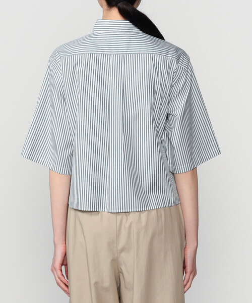 GYMPHLEX(ジムフレックス)の「Gymphlex | ショート ボタンダウン半袖シャツ STRIPE WOMEN(シャツ/ブラウス・レディース・グリーン系その他・14)」の11枚目の写真