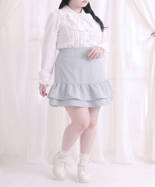 DearMyLoveWhip（ディアマイラブホイップ）の「ハートレースフリルたっぷりブラウス（シャツ/ブラウス・レディース・ホワイト/ブラック/ベビーピンク/ボルドー・5L/4L/6L）」の15枚目の写真