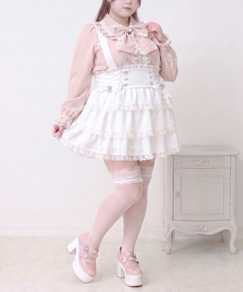 DearMyLoveWhip（ディアマイラブホイップ）の「ハートレースフリルたっぷりブラウス（シャツ/ブラウス・レディース・ホワイト/ブラック/ベビーピンク/ボルドー・5L/4L/6L）」の14枚目の写真