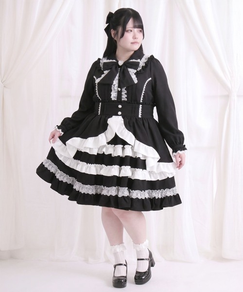 DearMyLoveWhip（ディアマイラブホイップ）の「ハートレースフリルたっぷりブラウス（シャツ/ブラウス・レディース・ホワイト/ブラック/ベビーピンク/ボルドー・5L/4L/6L）」の13枚目の写真