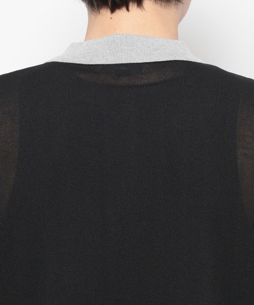 RAGEBLUE(レイジブルー)の「Bi-collar Knit Polo Shirt / バイカラーニットポロシャツ(ポロシャツ・メンズ・グレー/ベージュ/ブラック・MEDIUM/LARGE)」の4枚目の写真