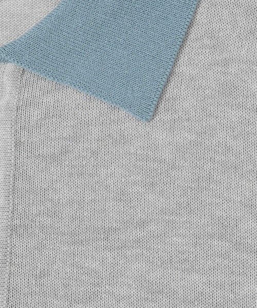 RAGEBLUE(レイジブルー)の「Bi-collar Knit Polo Shirt / バイカラーニットポロシャツ(ポロシャツ・メンズ・グレー/ベージュ/ブラック・MEDIUM/LARGE)」の9枚目の写真