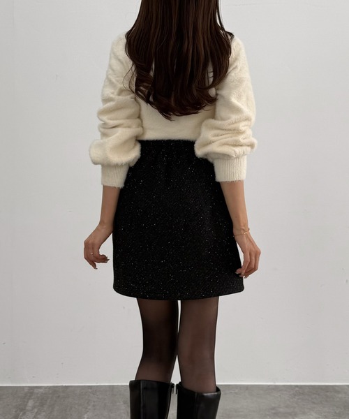 CENEA(セネア)の「ウールライクラメミニスカート(スカート・レディース・ブラウン/ブラック/ベージュ・LARGE/MEDIUM/SMALL)」の6枚目の写真