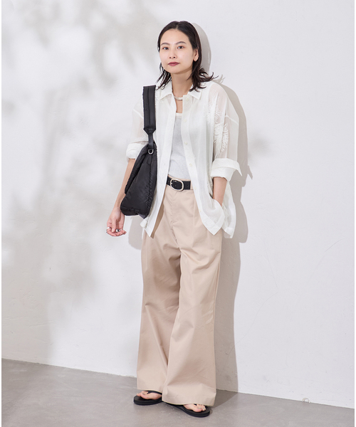 JOURNAL STANDARD(ジャーナルスタンダード)の「《追加2》シアーレースビッグシャツ(シャツ/ブラウス・レディース・ベージュ/ホワイト/ブラック・FREE)」の6枚目の写真