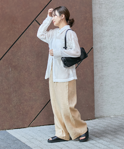 JOURNAL STANDARD(ジャーナルスタンダード)の「《追加2》シアーレースビッグシャツ(シャツ/ブラウス・レディース・ベージュ/ホワイト/ブラック・FREE)」の7枚目の写真
