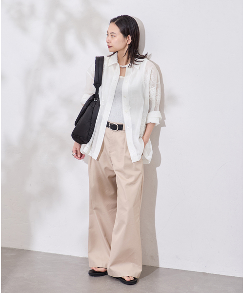 JOURNAL STANDARD(ジャーナルスタンダード)の「《追加2》シアーレースビッグシャツ(シャツ/ブラウス・レディース・ベージュ/ホワイト/ブラック・FREE)」の18枚目の写真