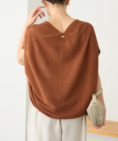 RIVE DROITE(リヴドロワ)の「【美シルエット】ライトギマフレンチコクーンニット (夏服/オフィスカジュアル)(ニット/セーター・レディース・キャメル/ブラック/オフホワイト/ベージュ・FREE)」の7枚目の写真