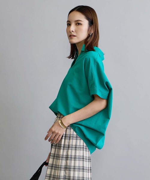 NICOLE white(ニコルホワイト)の「リネン混レギュラーシャツ(シャツ/ブラウス・レディース・ブラック/ブラウン/グリーン/ピンク/オフホワイト・FREE)」の22枚目の写真