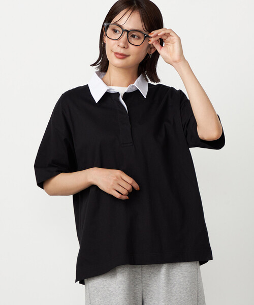 COMME CA ISM(コムサイズム)の「ラガーシャツ(Tシャツ/カットソー・レディース・ネイビー/グレー/ブラック・FREE)」の10枚目の写真