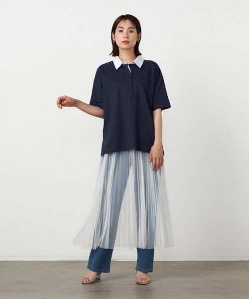 COMME CA ISM(コムサイズム)の「ラガーシャツ(Tシャツ/カットソー・レディース・ネイビー/グレー/ブラック・FREE)」の12枚目の写真