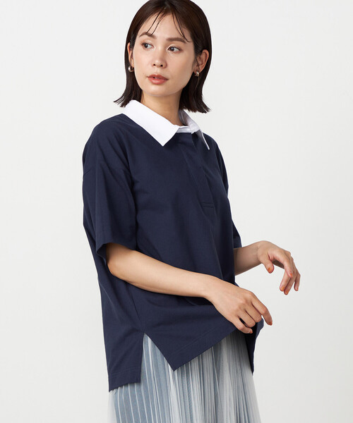 COMME CA ISM(コムサイズム)の「ラガーシャツ(Tシャツ/カットソー・レディース・ネイビー/グレー/ブラック・FREE)」の14枚目の写真