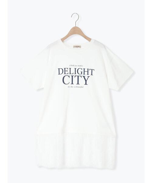 Samansa Mos2（サマンサ モスモス）の「【接触冷感】裾レースロゴプリントチュニック（Tシャツ/カットソー・レディース・ブラック/オリーブ/オフホワイト・F）」の19枚目の写真