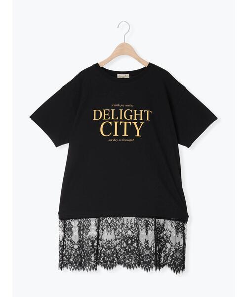 Samansa Mos2（サマンサ モスモス）の「【接触冷感】裾レースロゴプリントチュニック（Tシャツ/カットソー・レディース・ブラック/オリーブ/オフホワイト・F）」の20枚目の写真