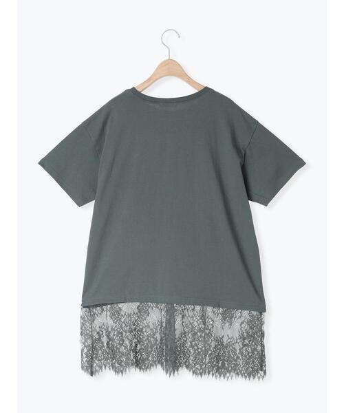 Samansa Mos2（サマンサ モスモス）の「【接触冷感】裾レースロゴプリントチュニック（Tシャツ/カットソー・レディース・ブラック/オリーブ/オフホワイト・F）」の21枚目の写真