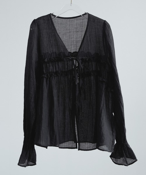 DRESS PLUS(ドレスプラス)の「カーディガン レディース 薄手 長袖(カーディガン/ボレロ・レディース・ピンク/オフホワイト/イエロー/ブラック・M)」の12枚目の写真