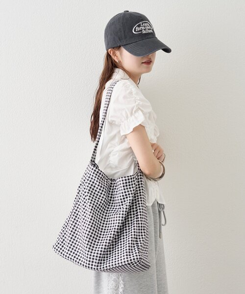 mystic(ミスティック)の「ギンガムチェックトートBAG(トートバッグ・レディース・ブラック・ONE SIZE)」の6枚目の写真