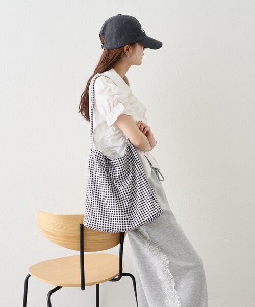 mystic(ミスティック)の「ギンガムチェックトートBAG(トートバッグ・レディース・ブラック・ONE SIZE)」の9枚目の写真