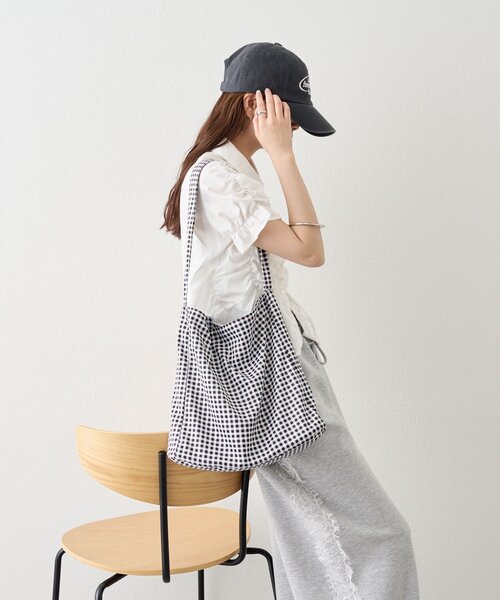 mystic(ミスティック)の「ギンガムチェックトートBAG(トートバッグ・レディース・ブラック・ONE SIZE)」の10枚目の写真