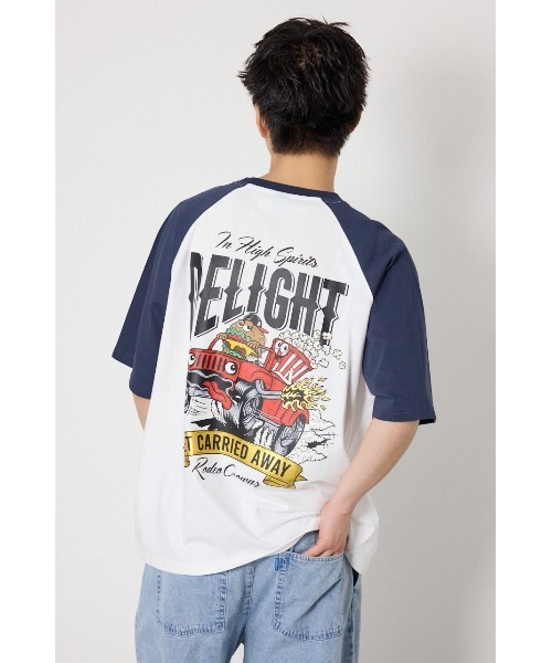 RODEO CROWNS WIDE BOWL(ロデオクラウンズワイドボウル)の「DELIGHT Tシャツ(Tシャツ/カットソー・メンズ・ネイビー/ブラック/マジェンタ・MEDIUM/LARGE)」の3枚目の写真