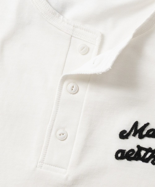 JOHN'S CLOSET(ジョンズクローゼット)の「【31】ドライコットン天竺 ワンポイント刺繍 ヘンリーネックTシャツ 吸水速乾/セットアップ展開有(Tシャツ/カットソー・メンズ・ブラック/チャコールグレー/ホワイト・MEDIUM/LARGE)」の6枚目の写真
