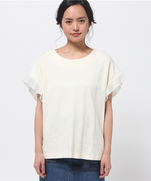 OUTLET（アウトレット）の「【Discoat】袖プリーツシフォンP/O（Tシャツ/カットソー・レディース・ボルドー/オフホワイト・LARGE/MEDIUM）」の3枚目の写真