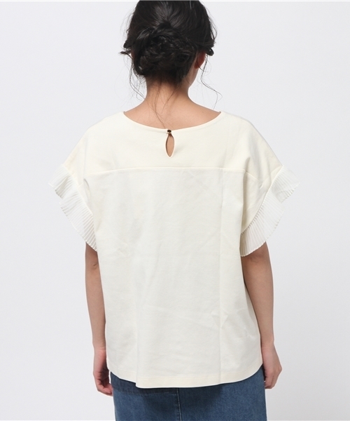 OUTLET（アウトレット）の「【Discoat】袖プリーツシフォンP/O（Tシャツ/カットソー・レディース・ボルドー/オフホワイト・LARGE/MEDIUM）」の5枚目の写真