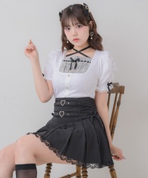 クロスリボンヨーク切替カットトップス
