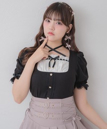 クロスリボンヨーク切替カットトップス