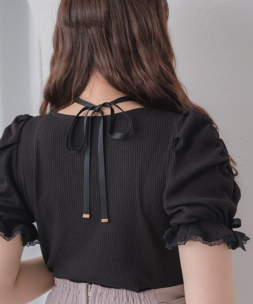 ROJITA(ロジータ)の「クロスリボンヨーク切替カットトップス(Tシャツ/カットソー・レディース・ピンク/ブラック/ホワイト・FREE)」の21枚目の写真