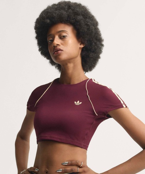 adidas(アディダス)の「adidas OG SPORT T-SHIRTS BRA / アディダス オリジナルス スポーツ SST ブラTシャツ(Tシャツ/カットソー・レディース・マルーン・L/M/S)」の3枚目の写真