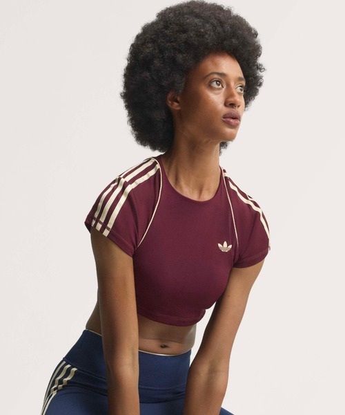 adidas(アディダス)の「adidas OG SPORT T-SHIRTS BRA / アディダス オリジナルス スポーツ SST ブラTシャツ(Tシャツ/カットソー・レディース・マルーン・L/M/S)」の4枚目の写真