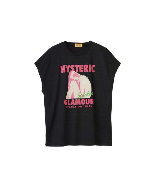 HYSTERIC GLAMOUR(ヒステリックグラマー)の「VACATION TIME Tシャツ(Tシャツ/カットソー・レディース・ホワイト/カーキ/ブラック・FREE)」の1枚目の写真