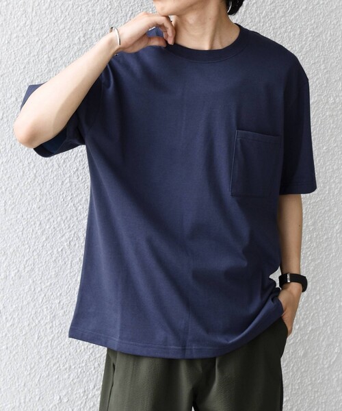 SHIPS any(シップス エニィ)の「SHIPS any:〈接触冷感/吸水速乾/UVカット/遮熱〉Raylock ダブルフェイス ポケット Tシャツ(Tシャツ/カットソー・メンズ・ネイビー/ライトグレー/チャコールグレー・X-LARGE/MEDIUM/LARGE)」の3枚目の写真