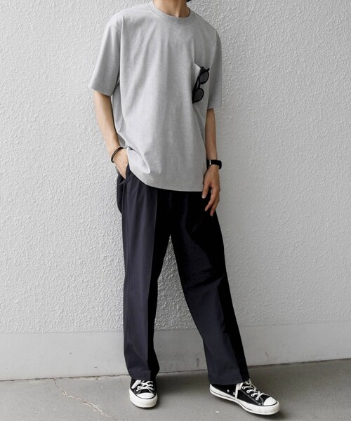 SHIPS any(シップス エニィ)の「SHIPS any:〈接触冷感/吸水速乾/UVカット/遮熱〉Raylock ダブルフェイス ポケット Tシャツ(Tシャツ/カットソー・メンズ・ネイビー/ライトグレー/チャコールグレー・X-LARGE/MEDIUM/LARGE)」の5枚目の写真